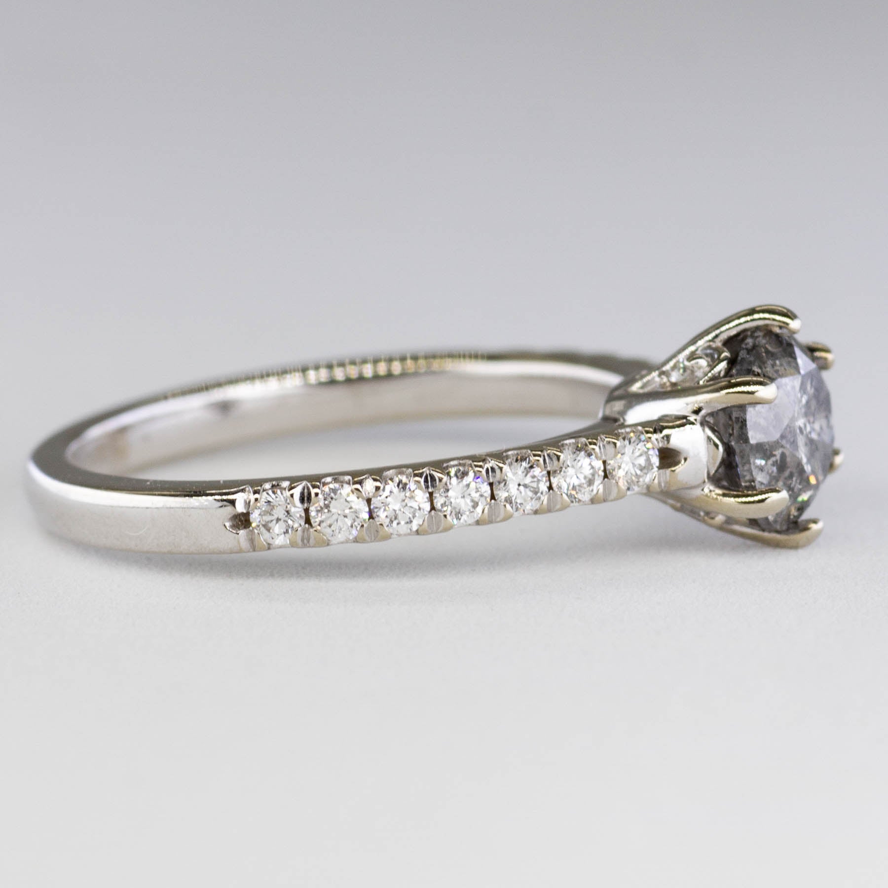 '100 Ways' Salt & Pepper Diamond Engagement Ring | SZ 6.75 | - 100 Ways