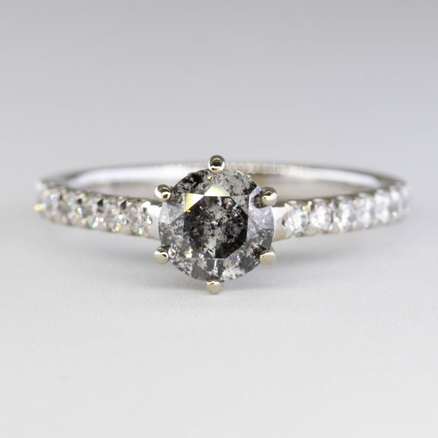 '100 Ways' Salt & Pepper Diamond Engagement Ring | SZ 6.75 | - 100 Ways