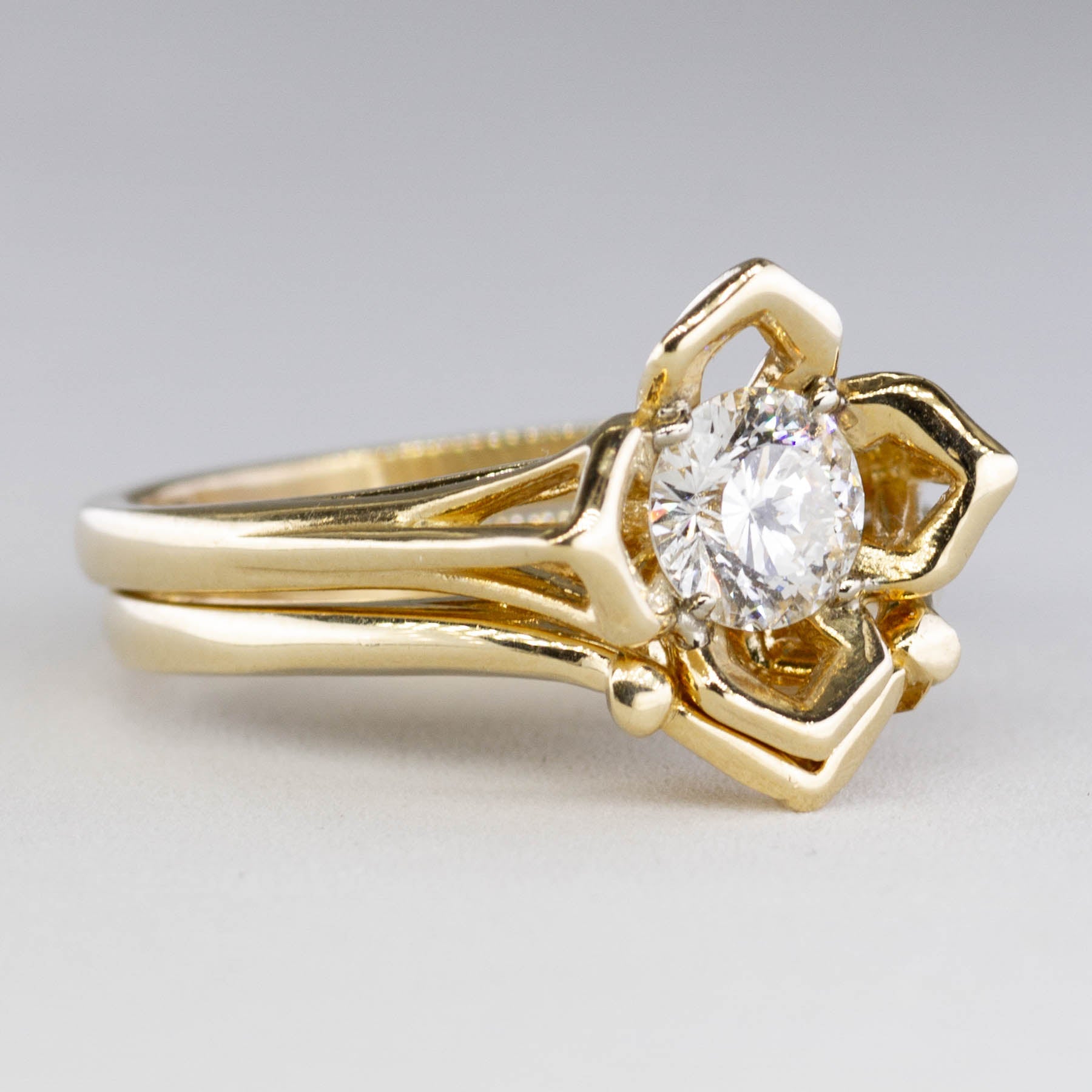 '100 Ways' Unique Floral Diamond Wedding Set | SZ 5.5 | - 100 Ways