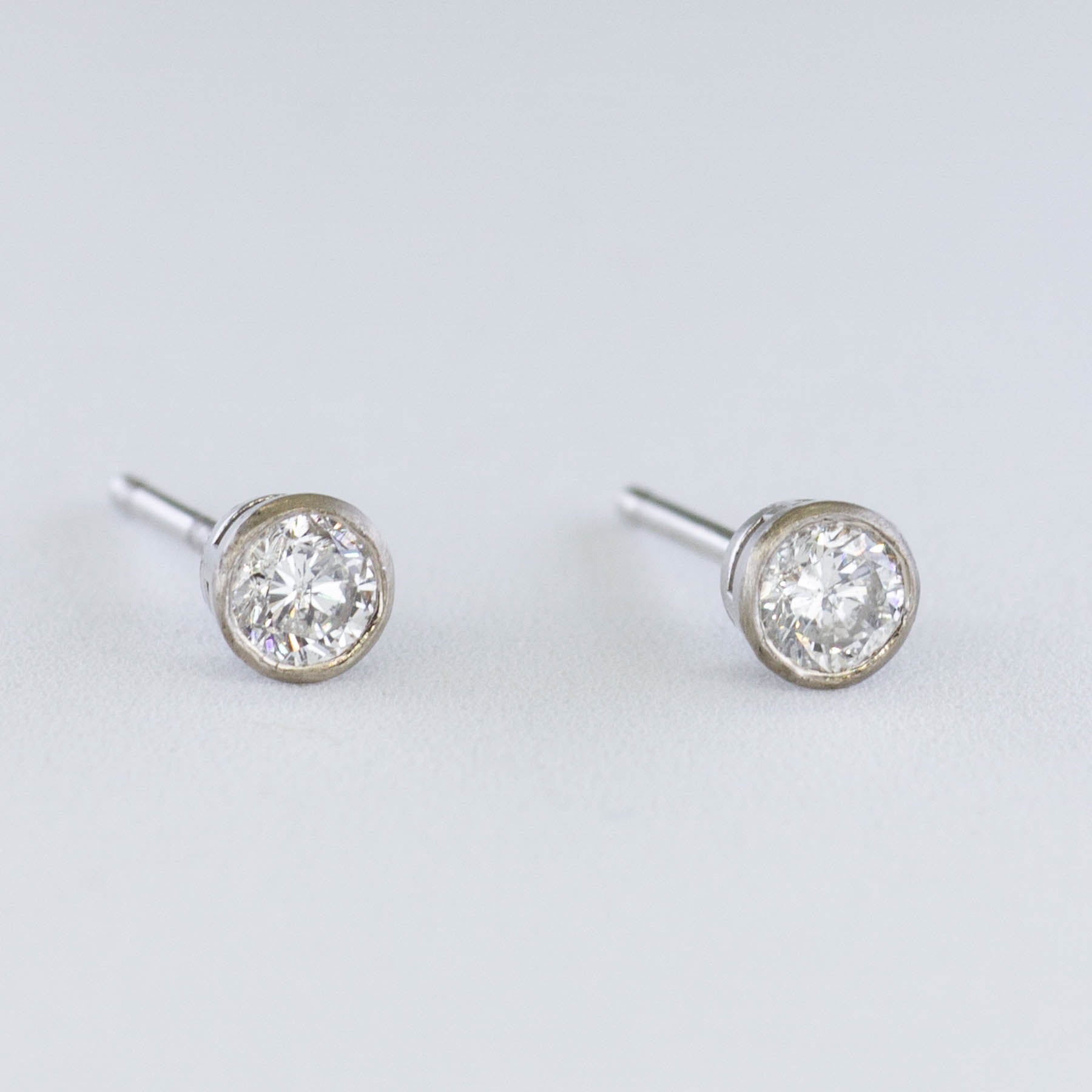 '100 Ways' White Gold Bezel Set Diamond Studs | 0.21 tcw | - 100 Ways