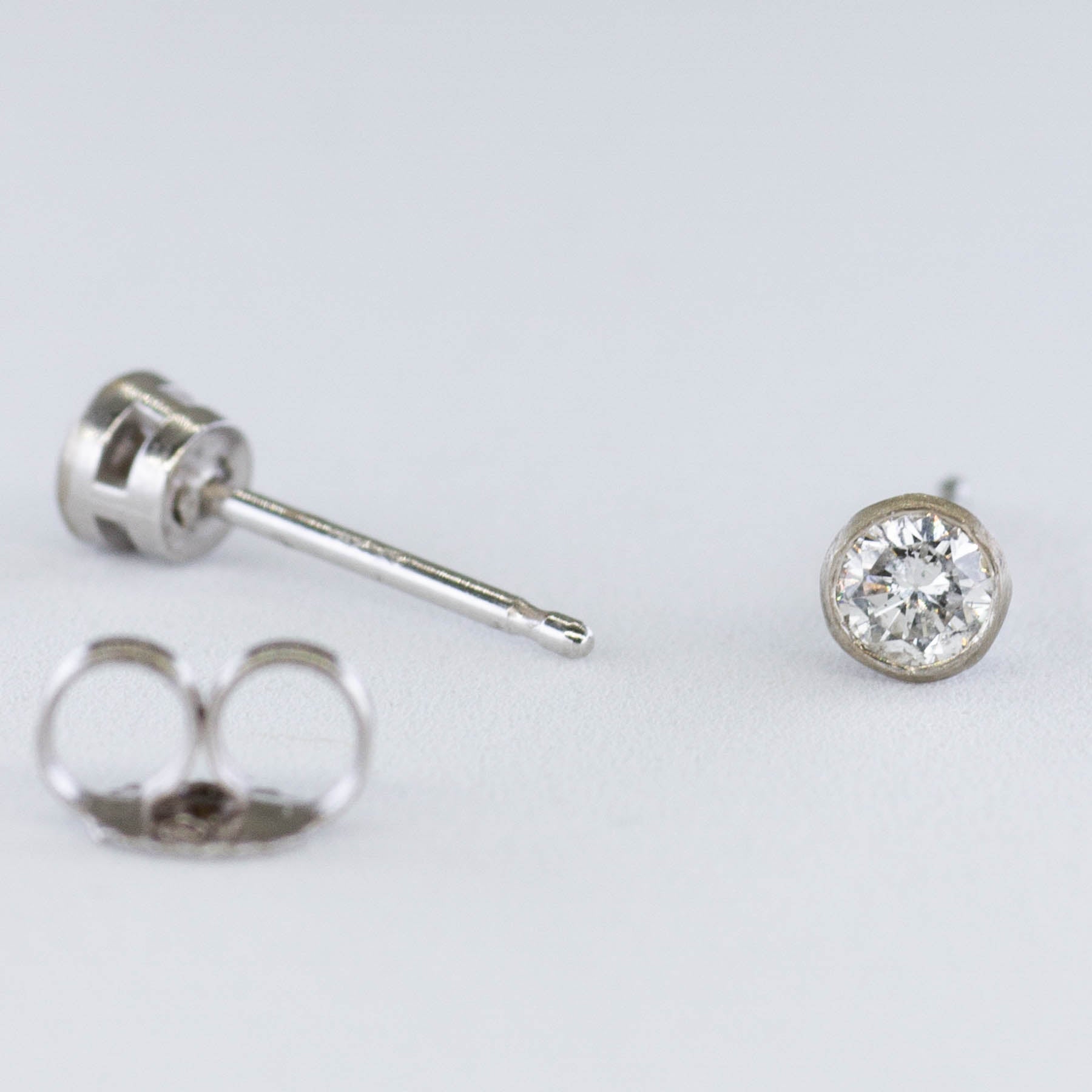 '100 Ways' White Gold Bezel Set Diamond Studs | 0.21 tcw | - 100 Ways