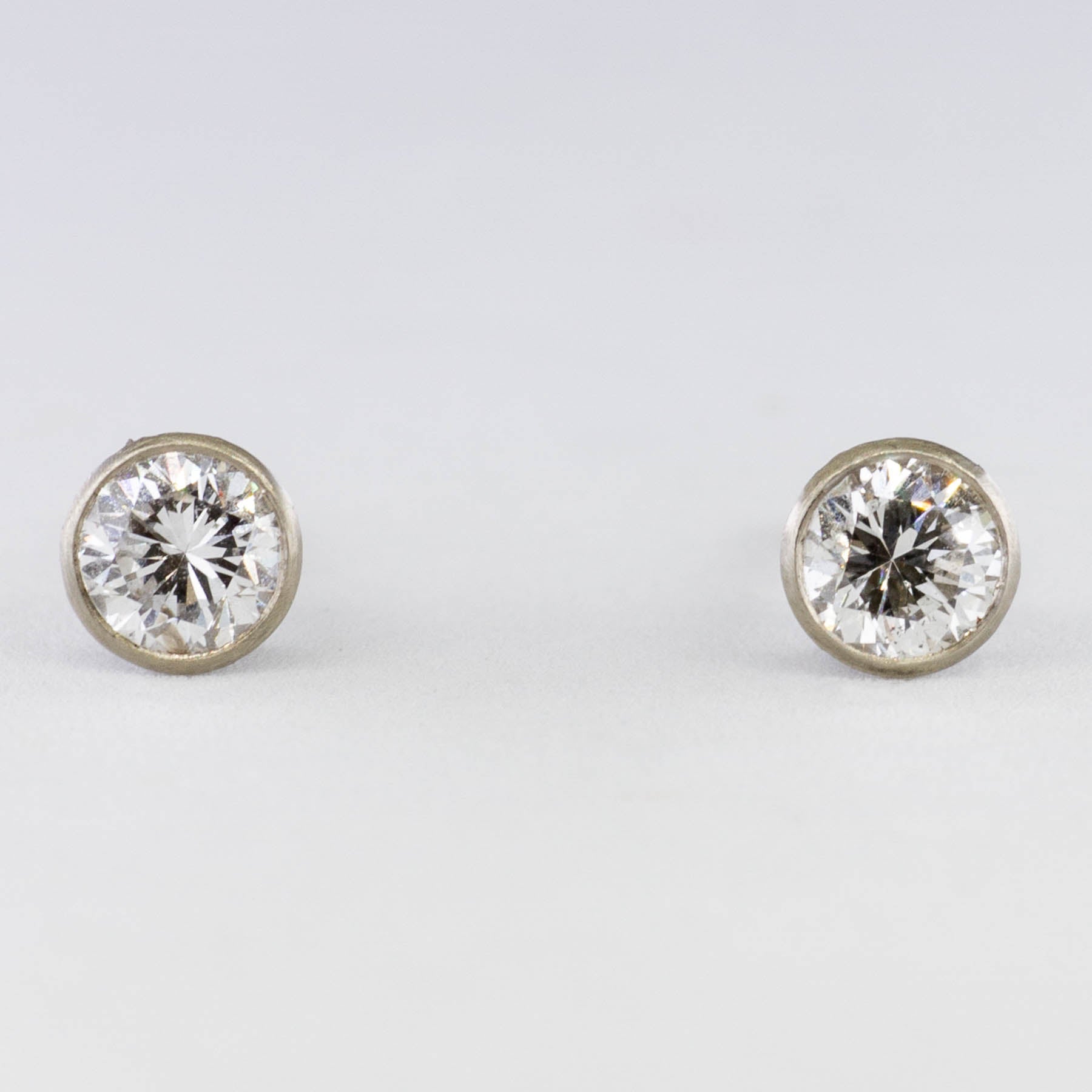'100 Ways' White Gold Bezel Set Diamond Studs | 1/2 ctw | - 100 Ways