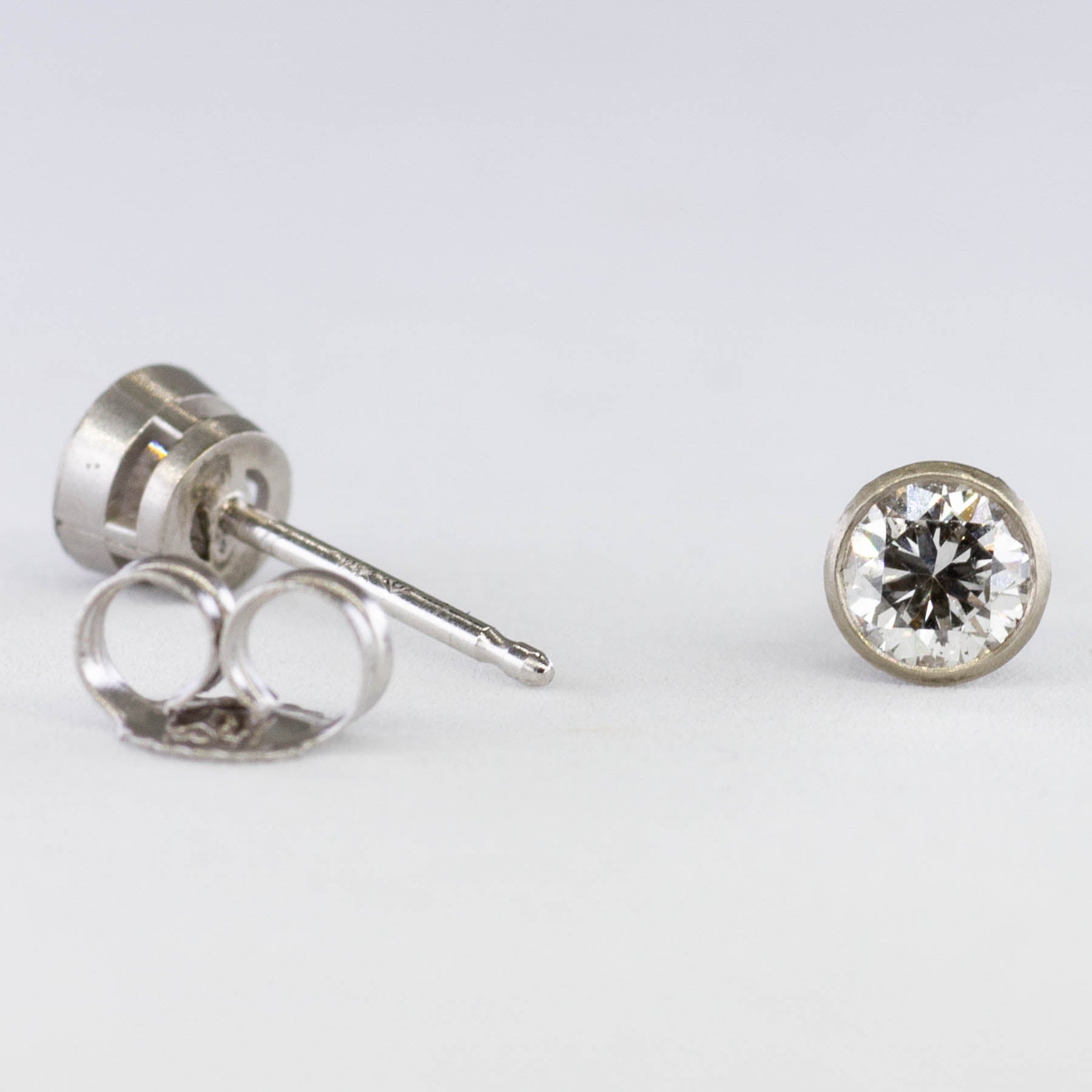 '100 Ways' White Gold Bezel Set Diamond Studs | 1/2 ctw | - 100 Ways