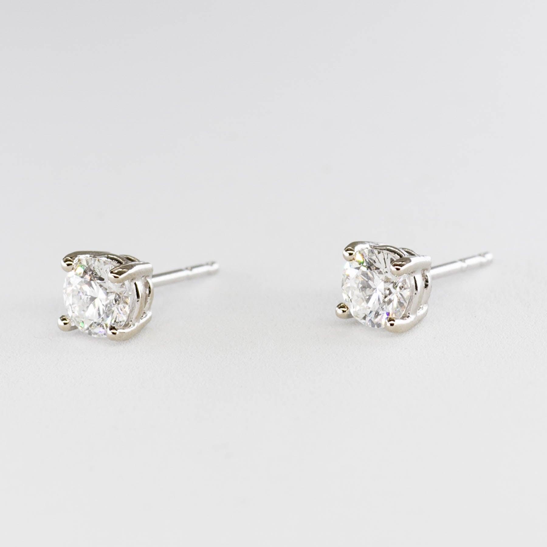 100 Ways White Gold Canadian Diamond Studs | 0.91 ctw SI G/H | - 100 Ways