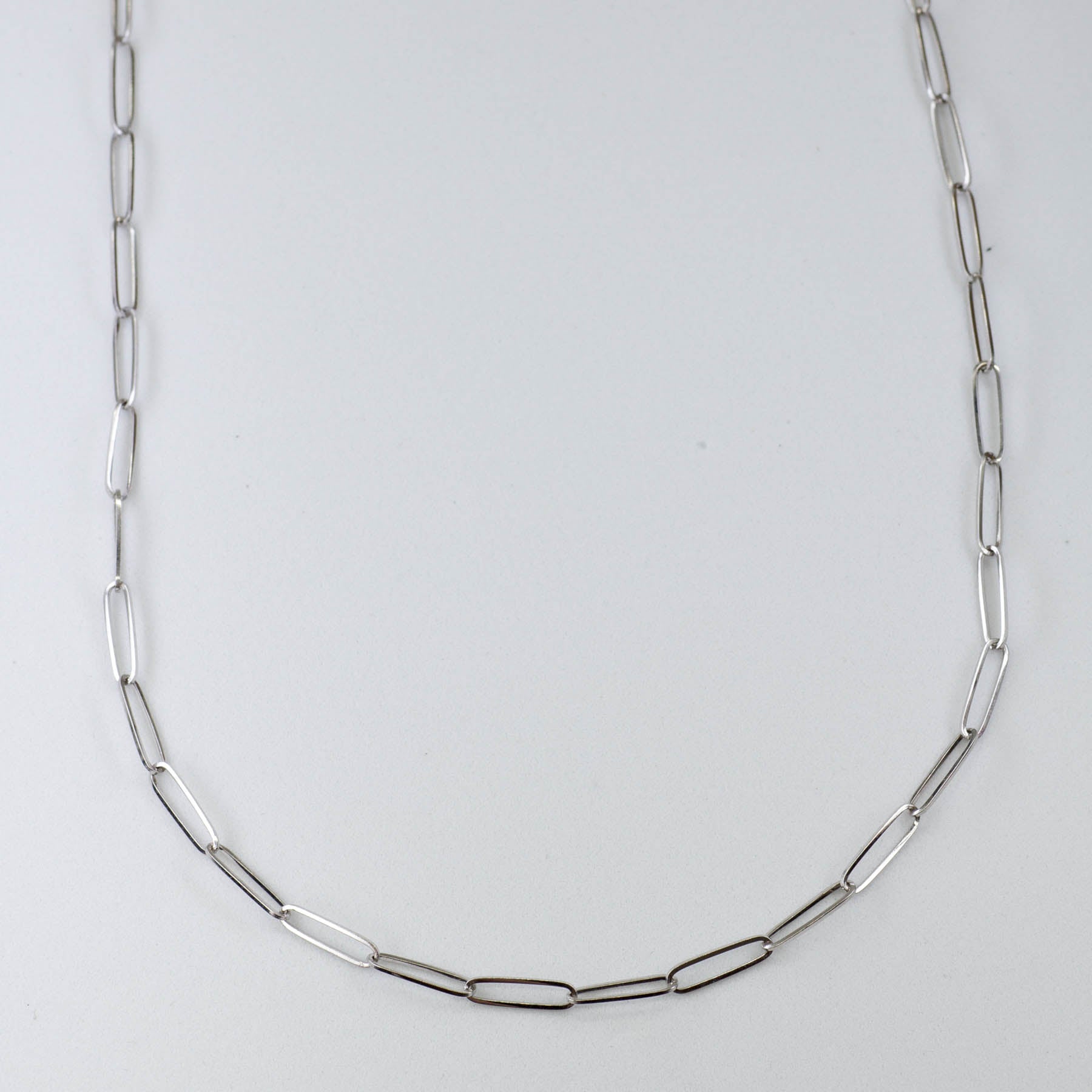 '100 Ways' White Gold Paperclip Chain | 20" | - 100 Ways