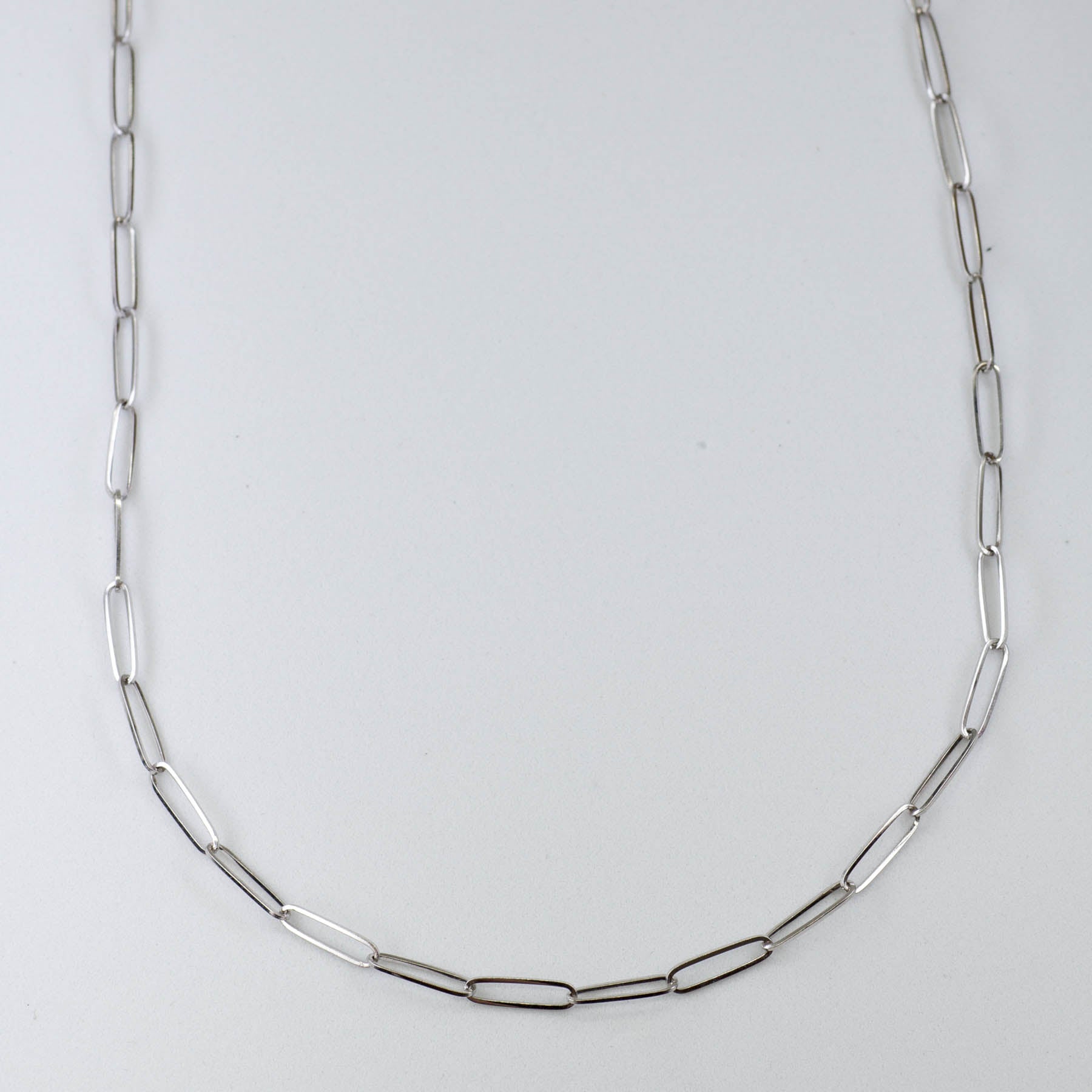 '100 Ways' White Gold Paperclip Chain | 20