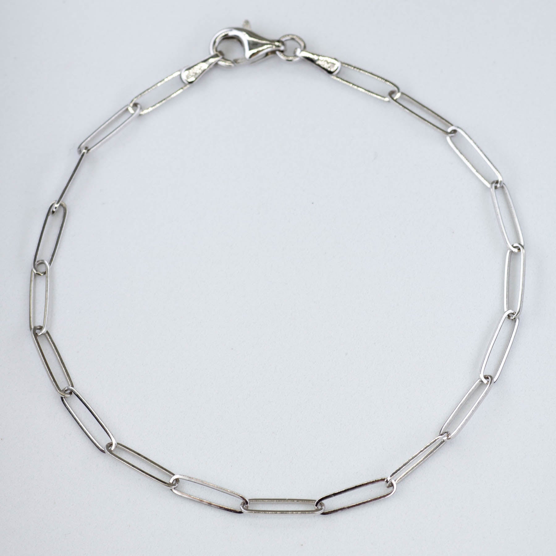 '100 Ways' White Gold Paperclip Chain Bracelet | 7" | - 100 Ways