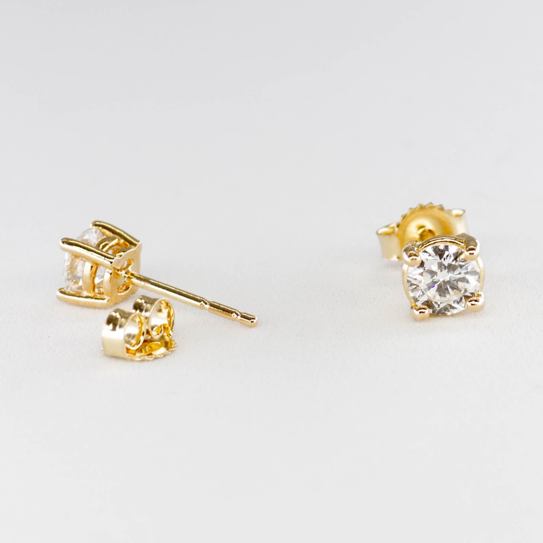 '100 Ways' Yellow Gold Diamond Studs | 0.63 ctw SI H/I | - 100 Ways