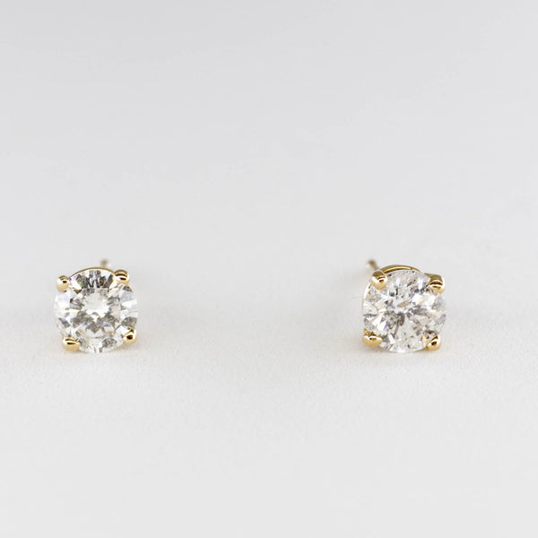 '100 Ways' Yellow Gold Diamond Studs | 0.77 ctw I2/3 G-I |
