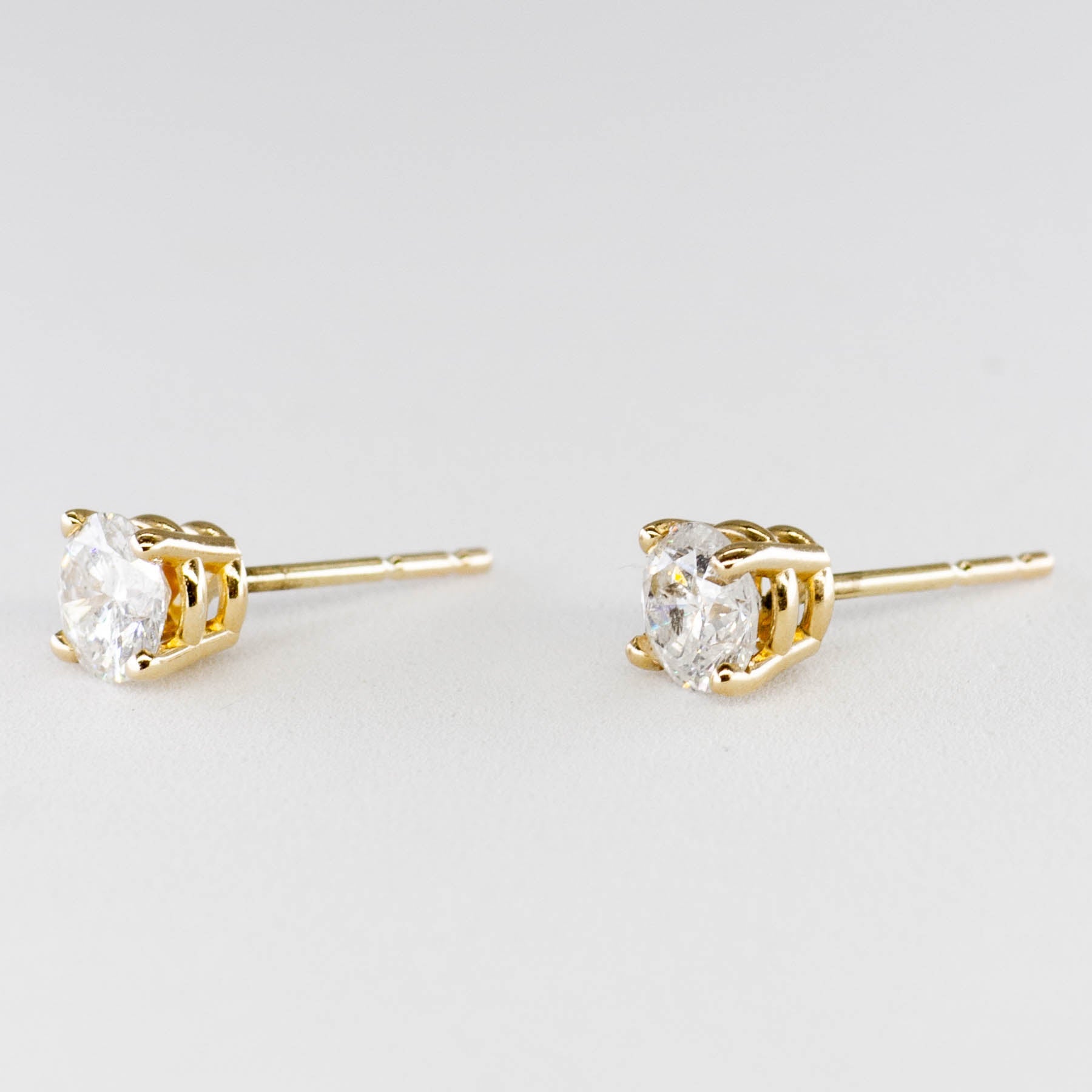 '100 Ways' Yellow Gold Diamond Studs | 0.77 ctw I2/3 G-I | - 100 Ways