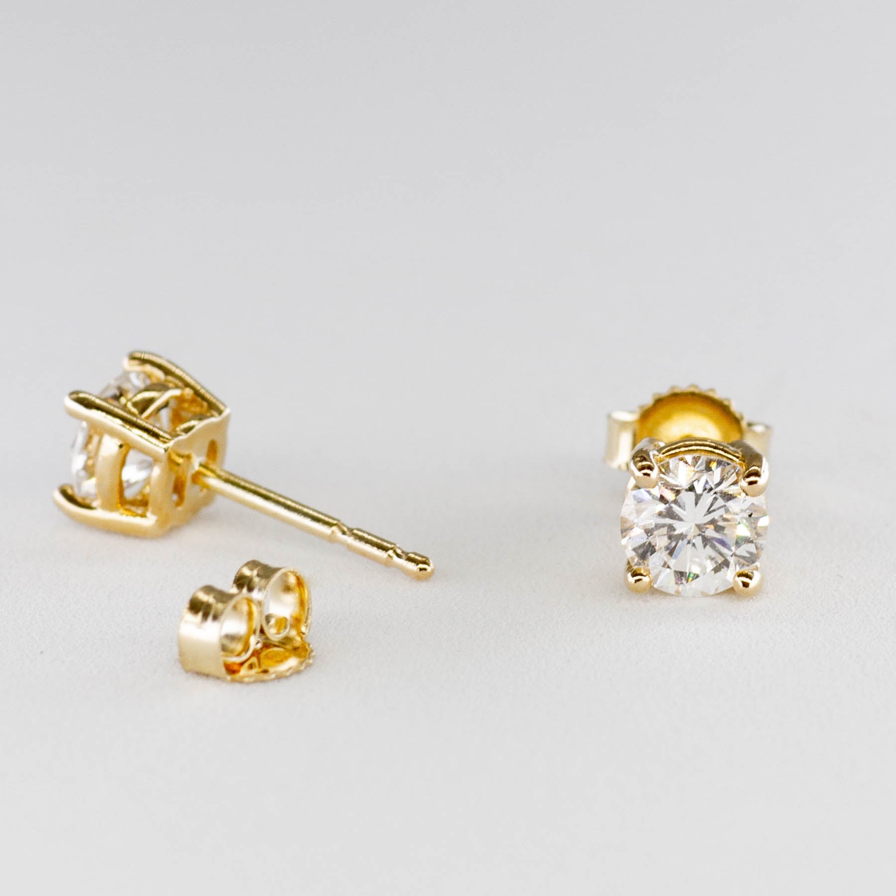 100 Ways Yellow Gold Diamond Studs | 0.88 ctw SI G/H | - 100 Ways