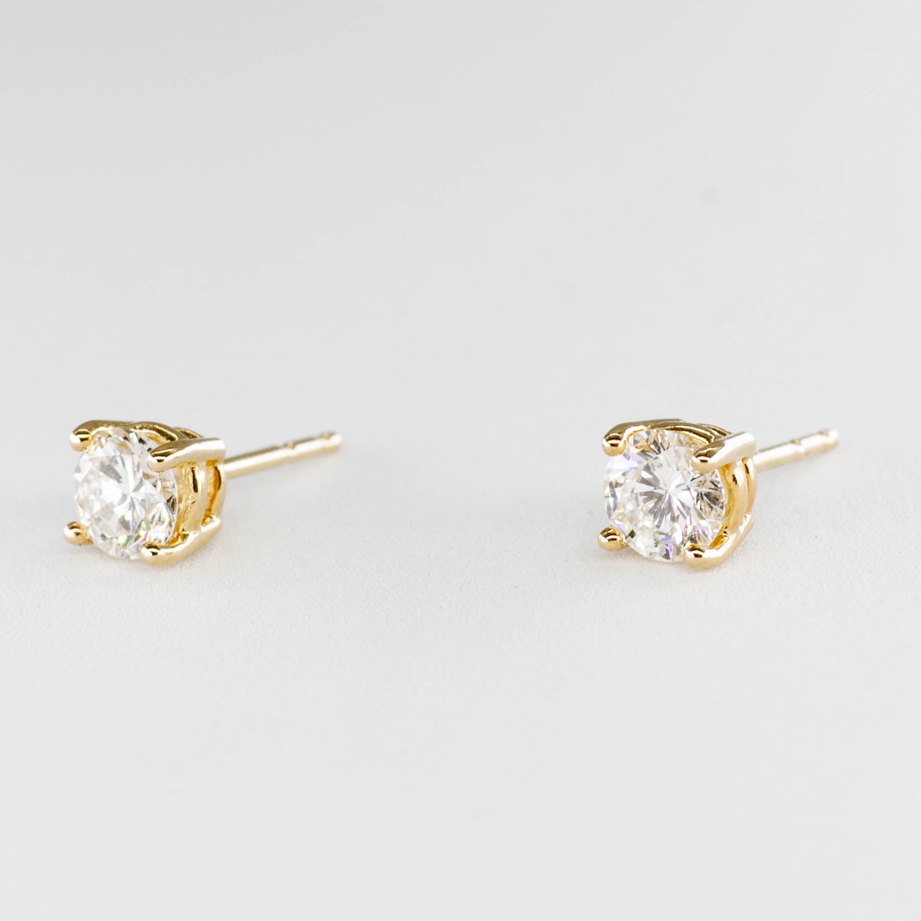 100 Ways Yellow Gold Diamond Studs | 0.89 ctw SI H/I | - 100 Ways
