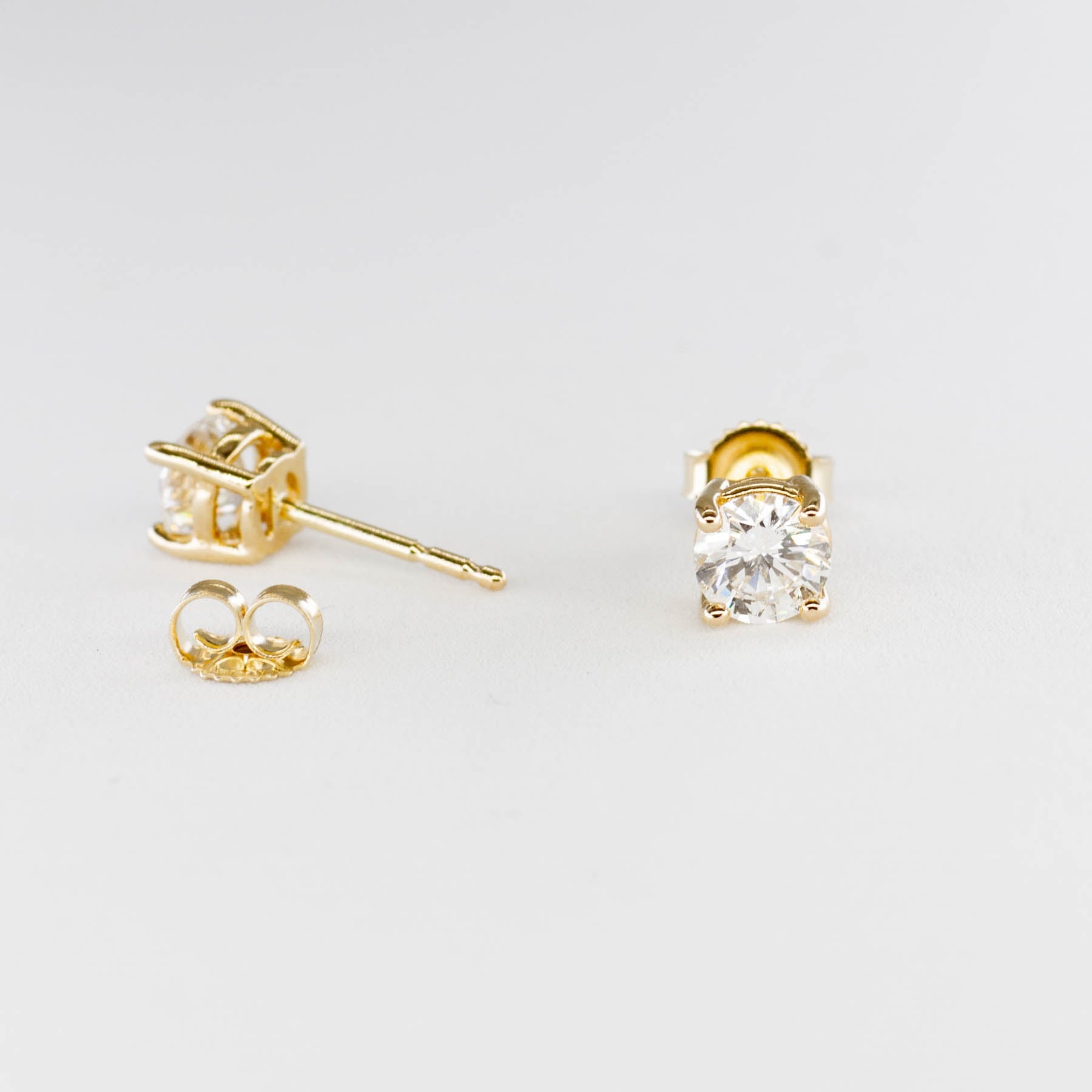100 Ways Yellow Gold Diamond Studs | 0.89 ctw SI H/I | - 100 Ways