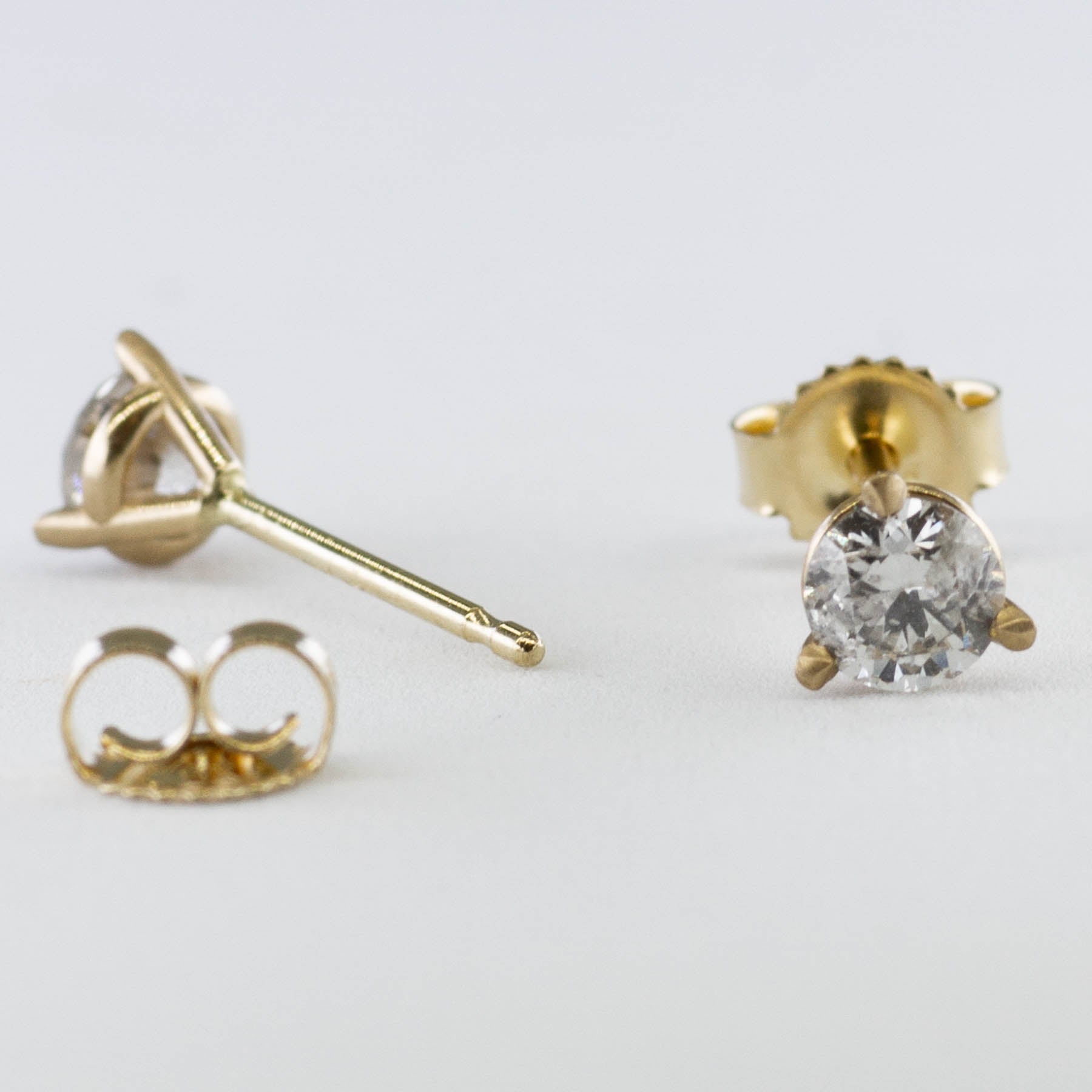 '100 Ways' Yellow Gold Diamond Three Prong Martini Studs | 0.45 ctw | - 100 Ways