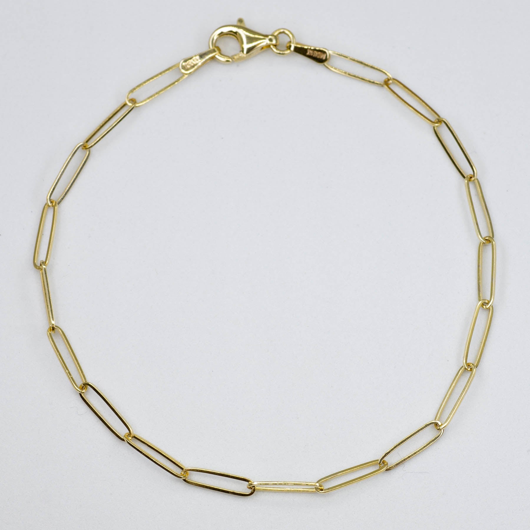 '100 Ways' Yellow Gold Paperclip Chain Bracelet | 7" | - 100 Ways