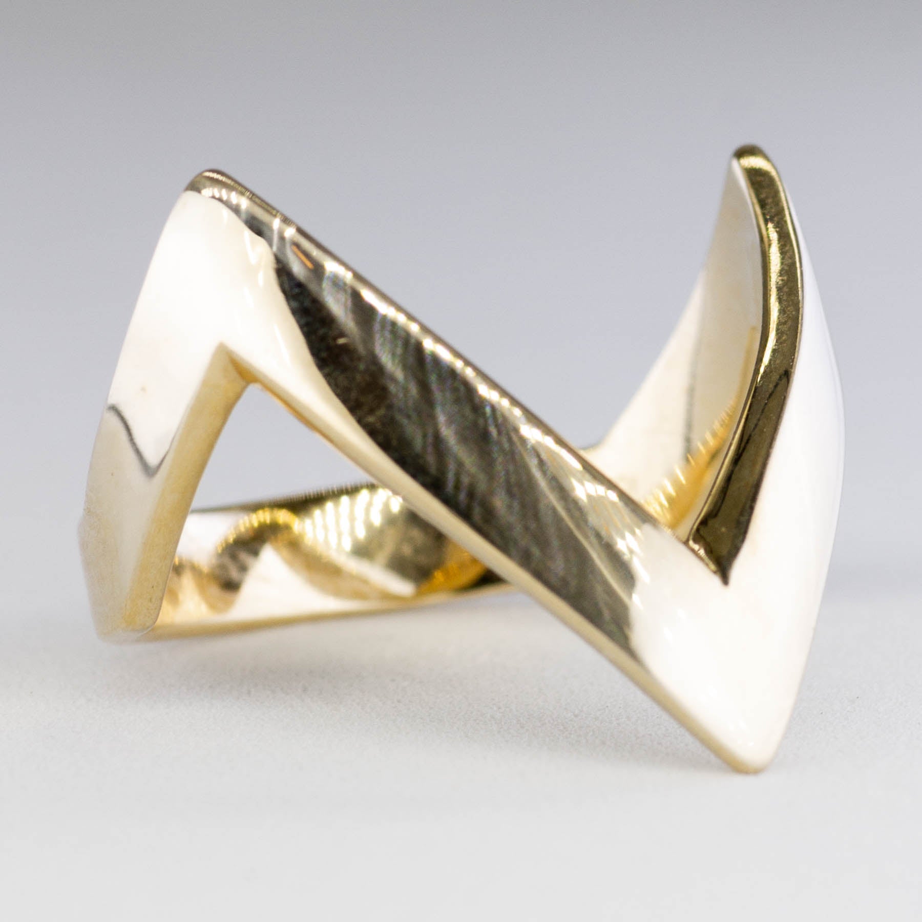 '100 Ways' Yellow Gold V Ring | SZ 7 | - 100 Ways