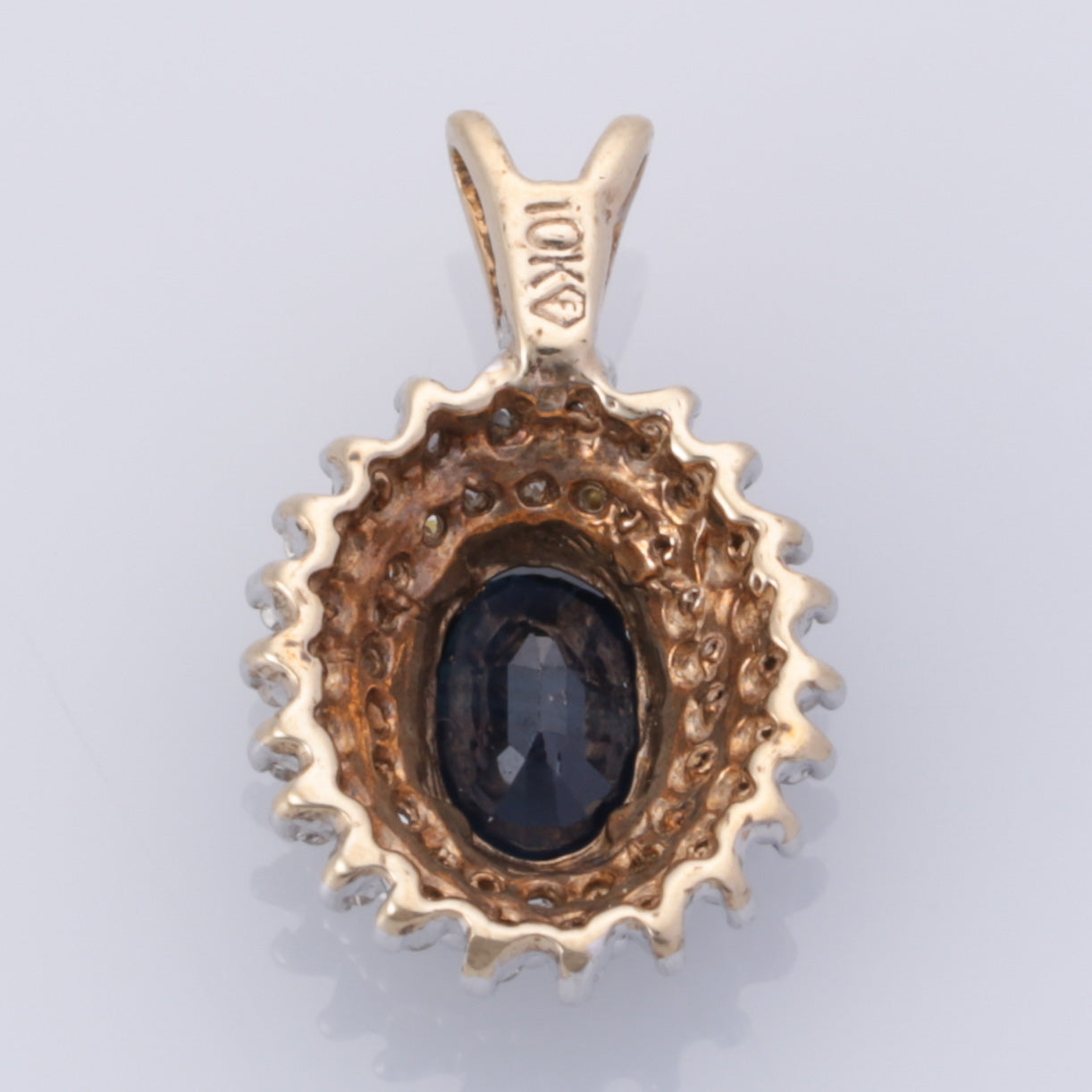 10K Yellow Gold Sapphire and Diamond Pendant | 0.867ct, 0.225ctw