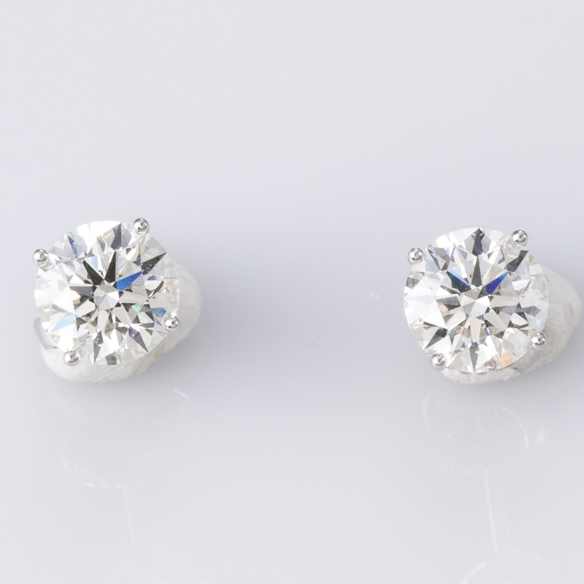 Platinum Diamond Stud Earrings with Hidden Sapphires | 2.10ctw – 100 Ways