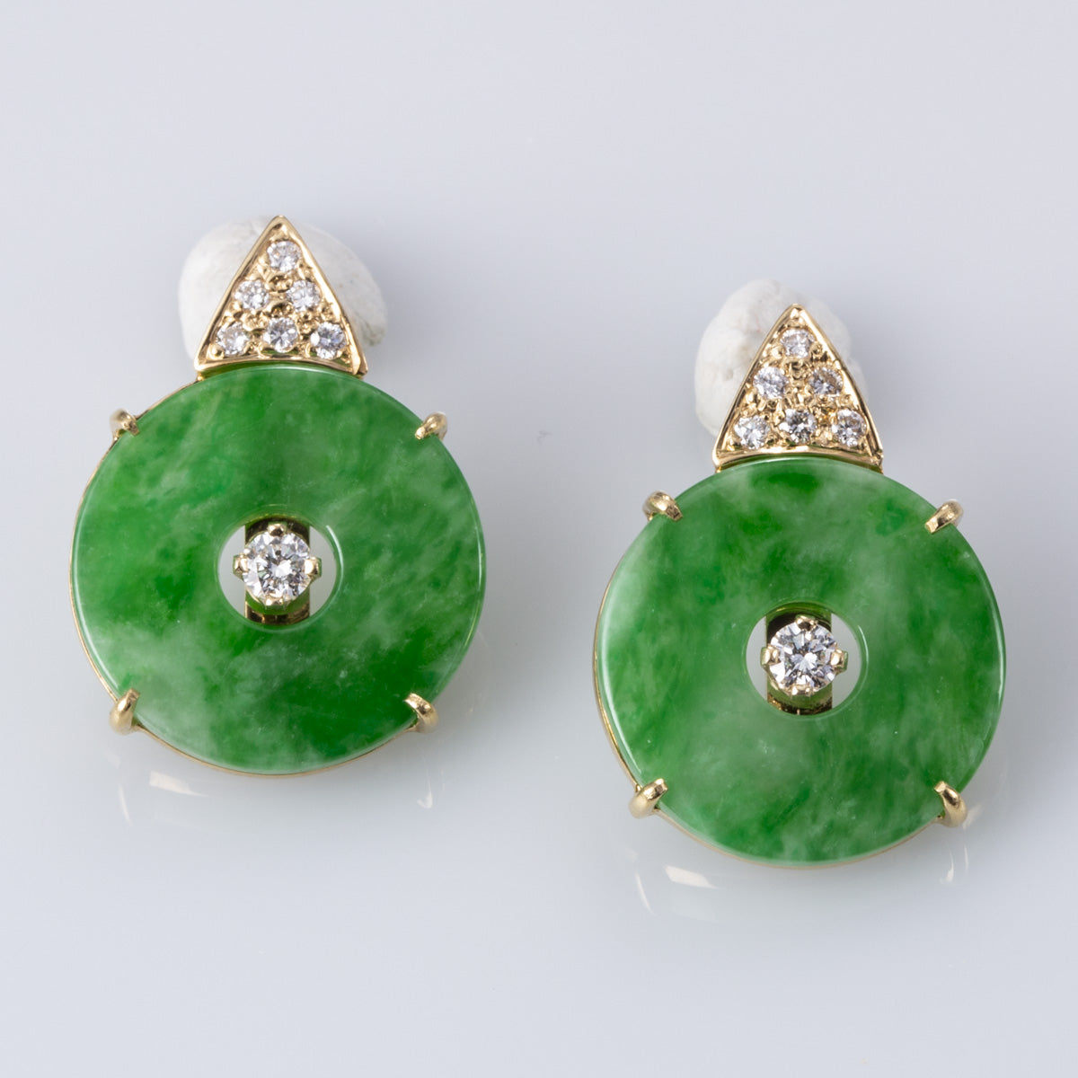 Jadeite & Diamond Earrings | 5.00ctw, 0.26ctw |