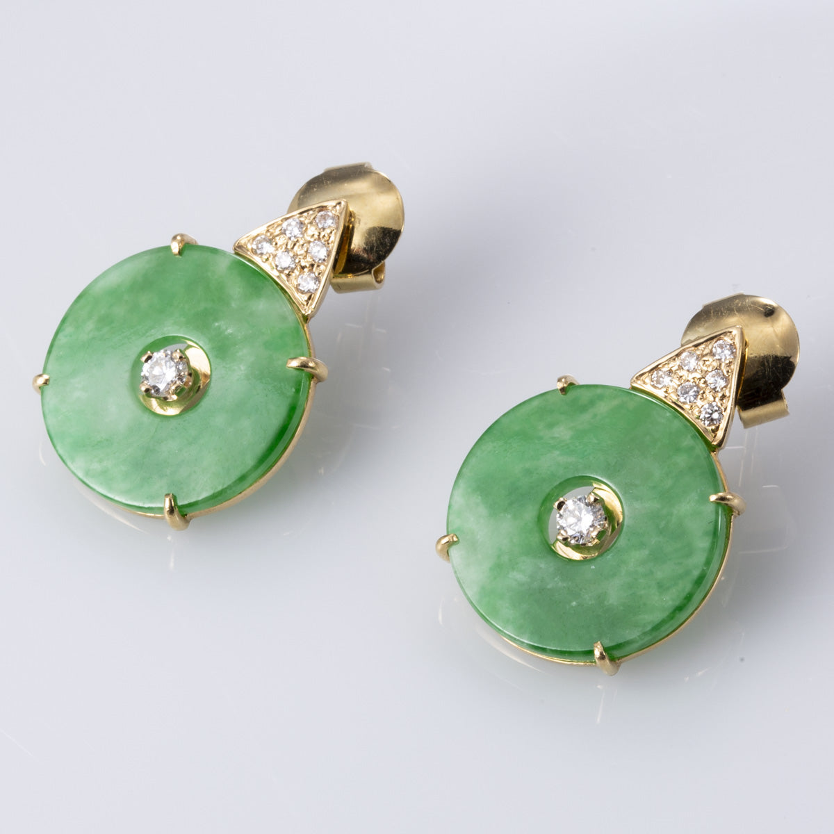 Jadeite & Diamond Earrings | 5.00ctw, 0.26ctw |