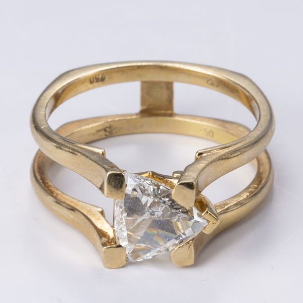 18k Yellow Gold Trillion Diamond Ring | 1.21 ct VS1 G  | SZ 9
