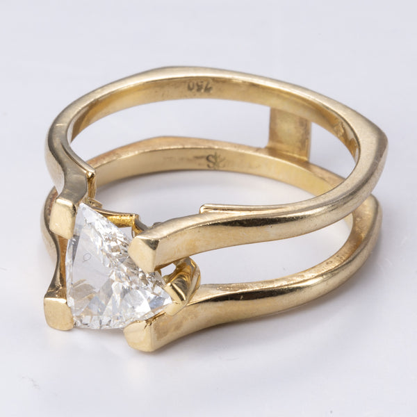 18k Yellow Gold Trillion Diamond Ring | 1.21 ct VS1 G  | SZ 9