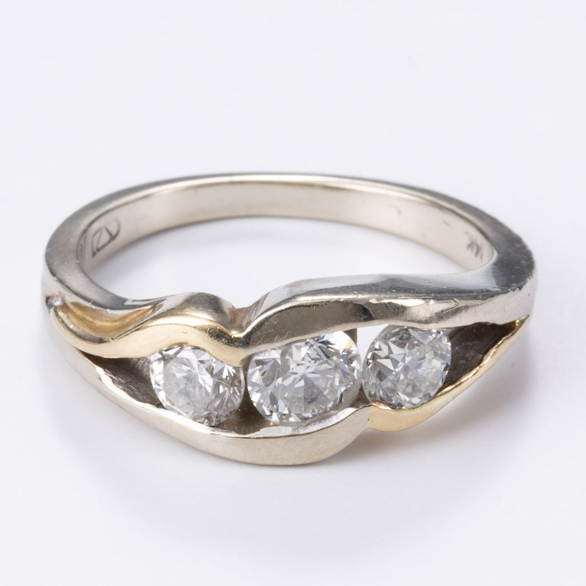 Bague en or blanc 14 carats et diamants | 0,40 ct | Taille 5,25 
