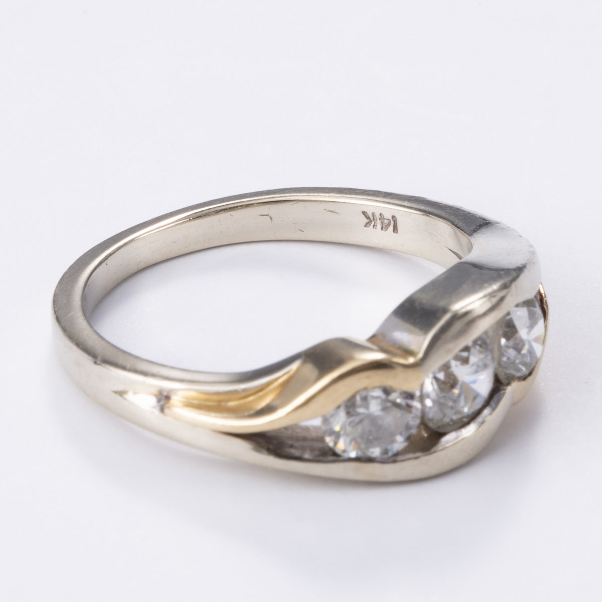 Bague en or blanc 14 carats et diamants | 0,40 ct | Taille 5,25 