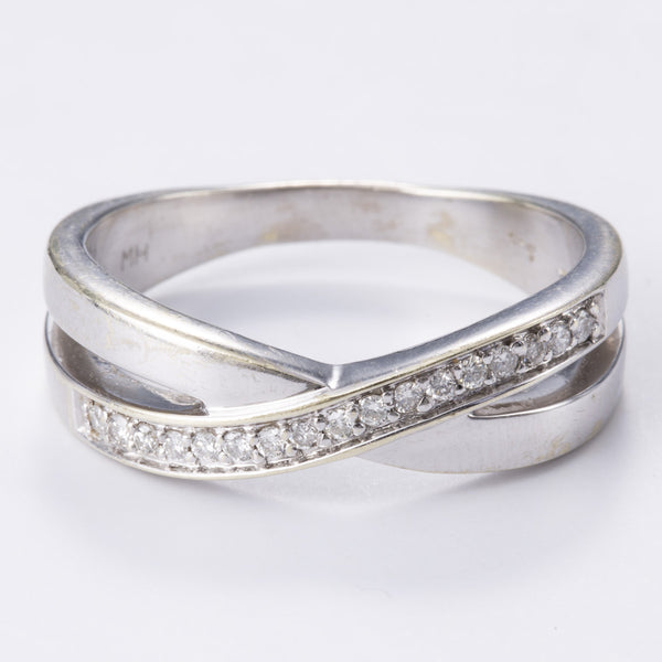 9k White Gold Diamond Ring | 0.17ctw | Sz 8.5