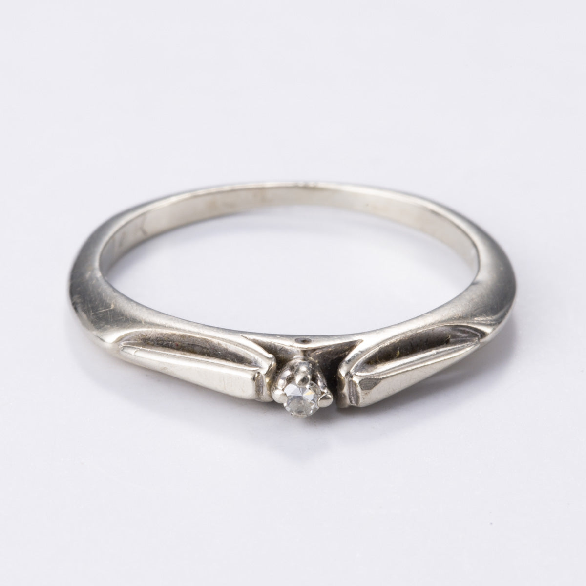 14k White Gold Diamond Ring | 0.01ct | Sz 3.25