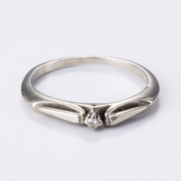 14k White Gold Diamond Ring | 0.01ct | Sz 3.25