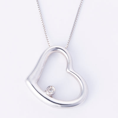 18k White Gold Diamond Necklace | 0.01ct | 16
