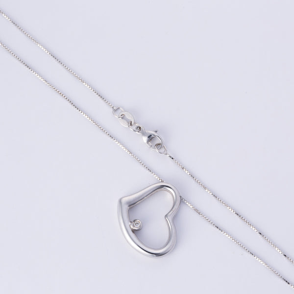 18k White Gold Diamond Necklace | 0.01ct | 16