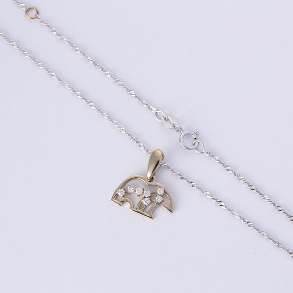 18k Yellow and White Gold Diamond Necklace | 0.11ctw | 17