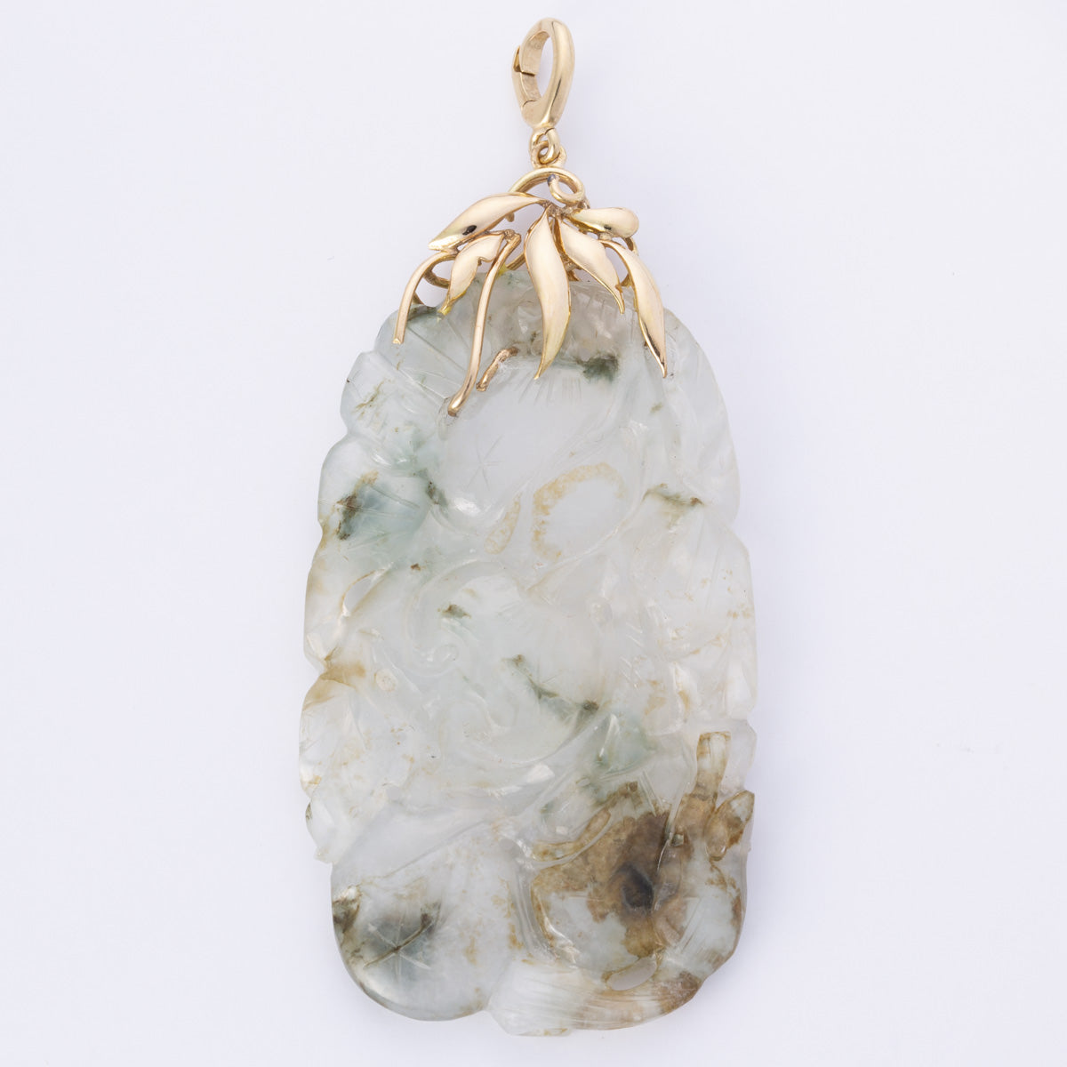 14k Yellow Gold Carved Jadeite Pendant | 95ct – 100 Ways