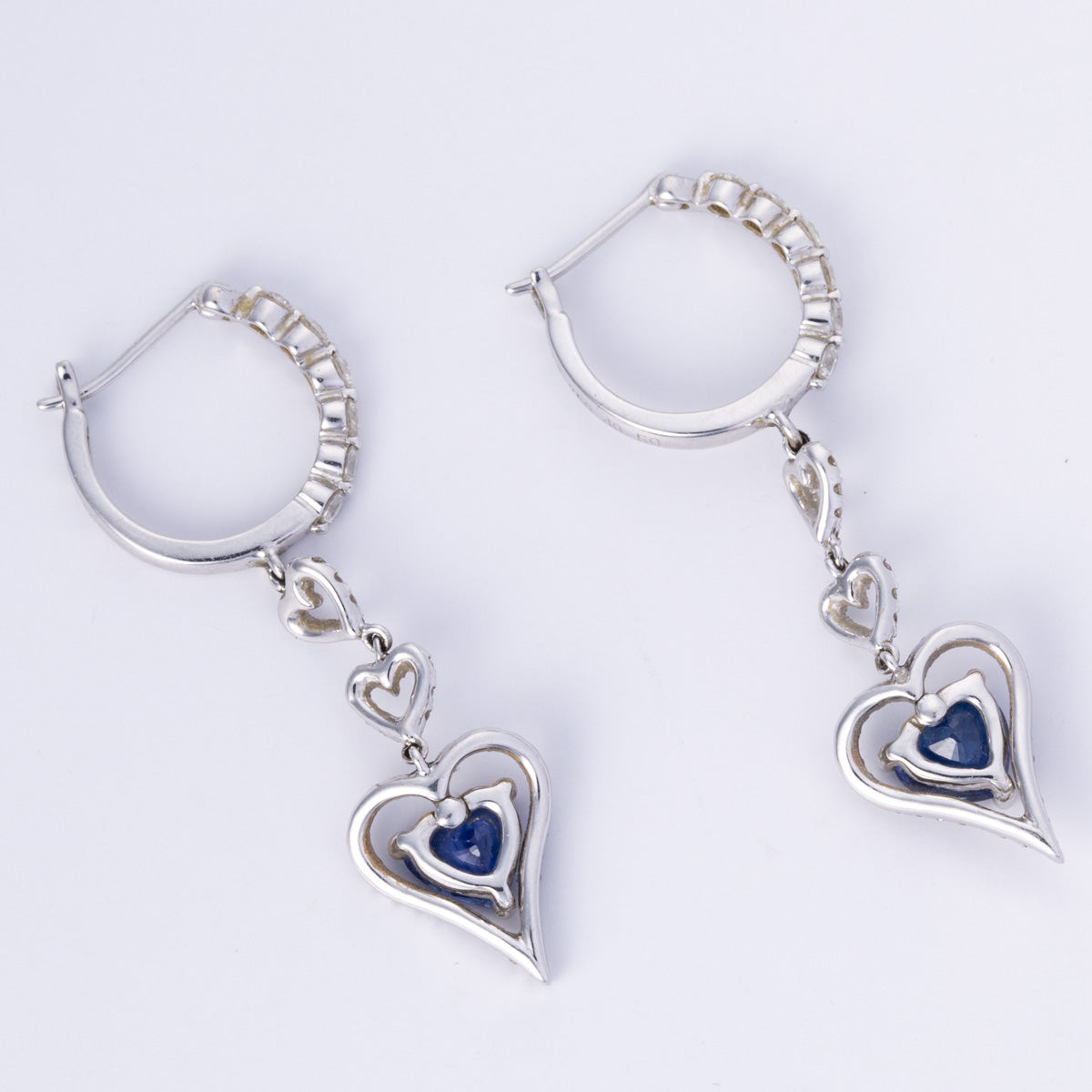 18k White Gold Sapphire and Diamond Earring | 2.22ctw, 1.02ctw |