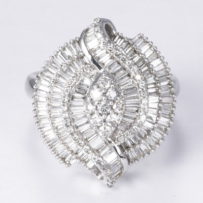 18k White Gold Fancy Diamond Ring | 1.00ctw | SZ 6.5