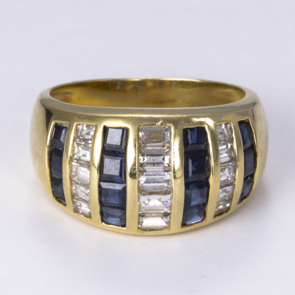 18k Diamond and Blue Sapphire Cocktail Ring | 0.91ctw, 1.41ctw | SZ 4.75