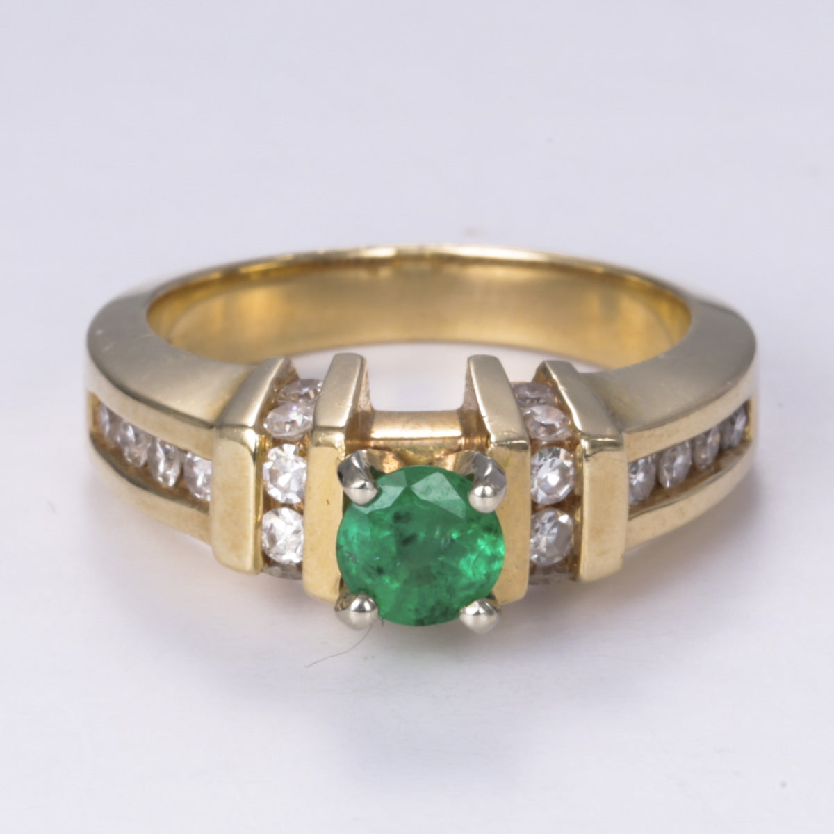 14k Emerald and Diamond Ring | 0.50ct, 0.45ctw | SZ 6.25