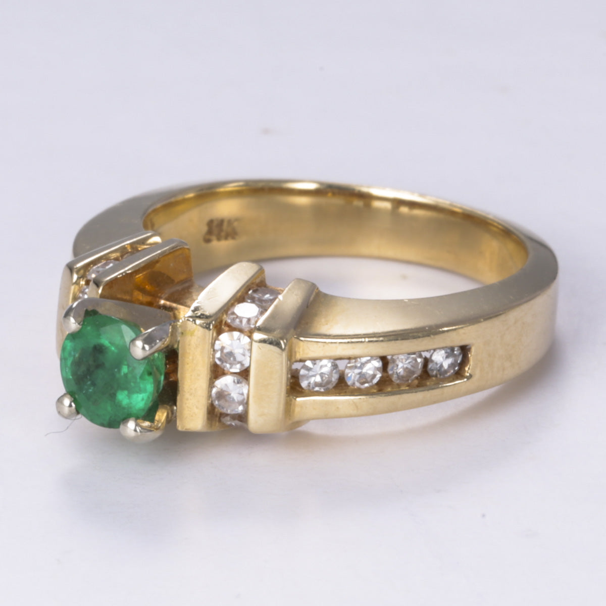 14k Emerald and Diamond Ring | 0.50ct, 0.45ctw | SZ 6.25