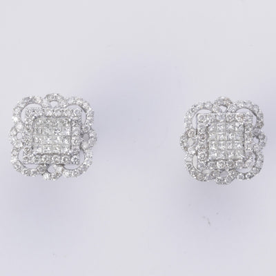 14k White Gold Diamond Earring | 1.69ctw |