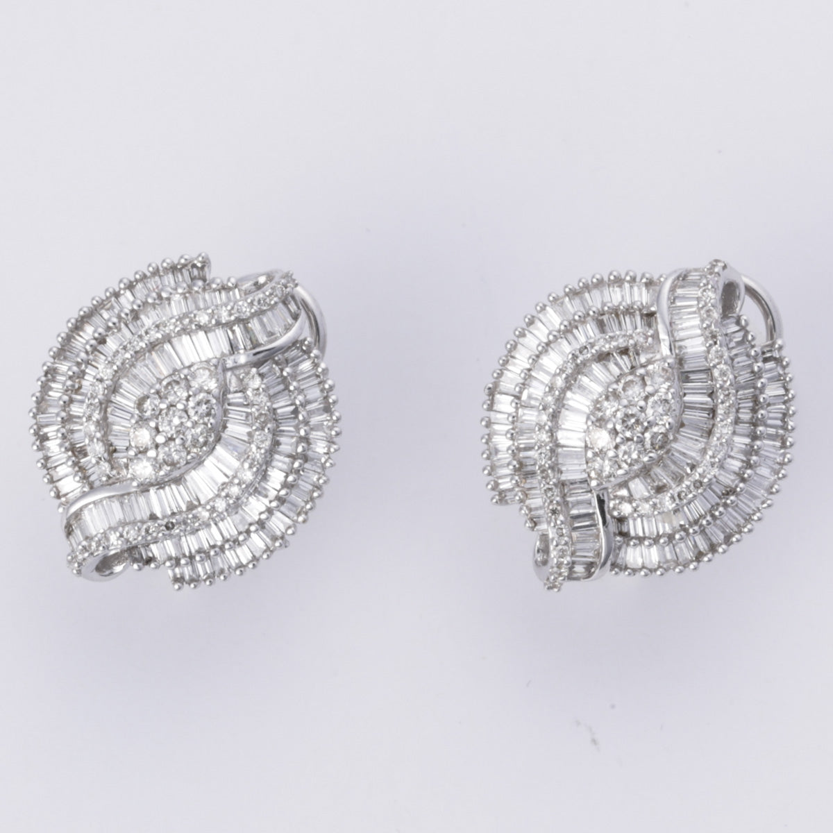 18k White Gold Omega-back Post Earring | 2.05ctw |