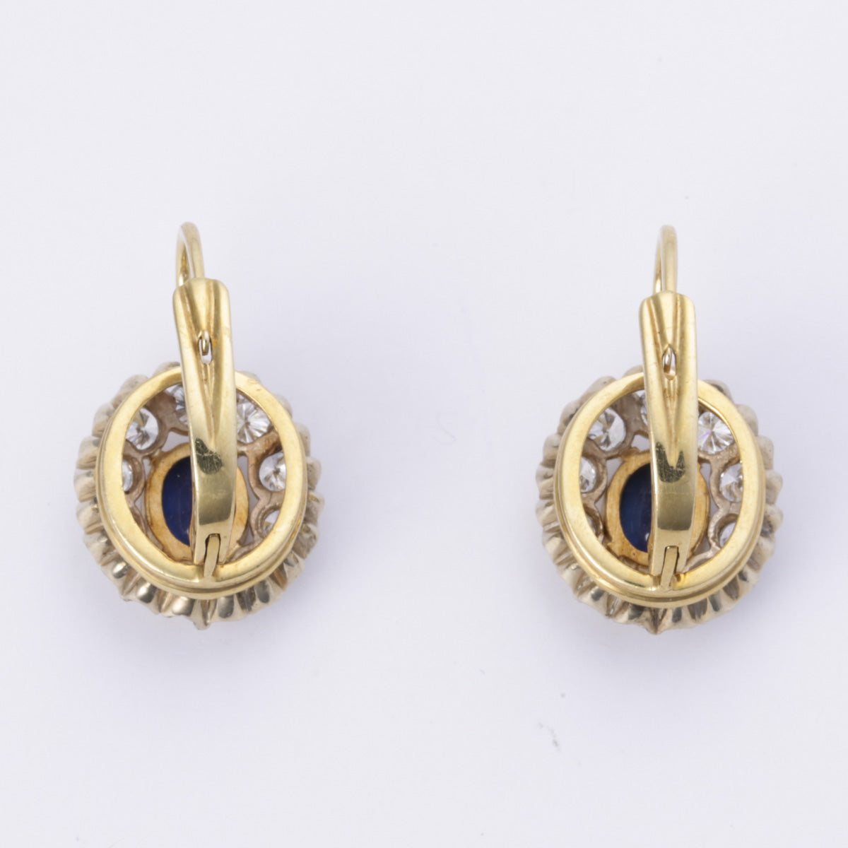 14k Yellow and White Gold Sapphire and Diamond Earring | 2.13ctw, 1.31ctw |