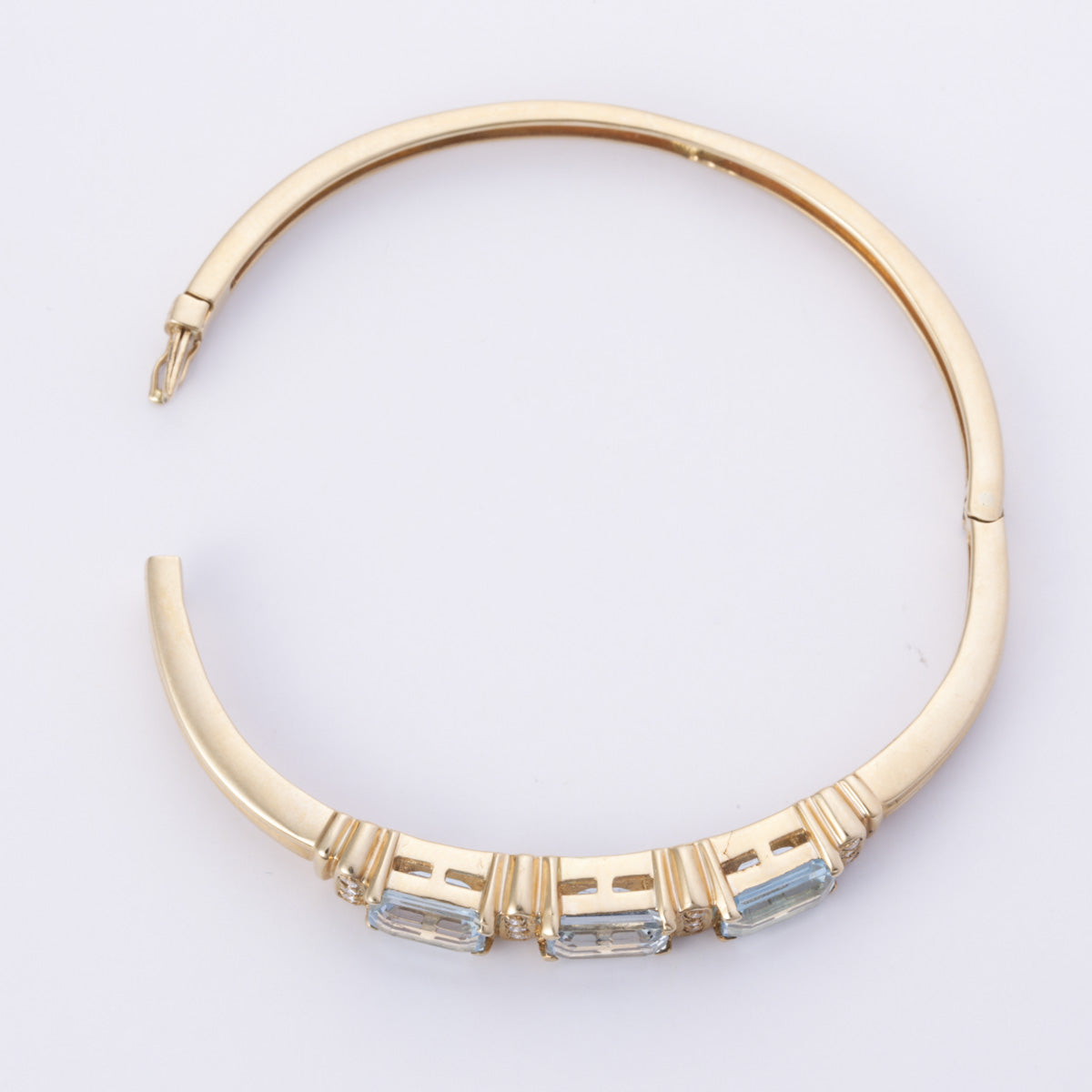 14k Yellow Gold Topaz & Diamond Bracelet | 4.50ctw, 0.35ctw | 6.5"