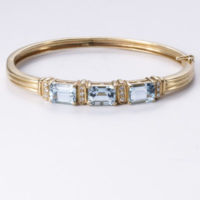 14k Yellow Gold Topaz & Diamond Bracelet | 4.50ctw, 0.35ctw | 6.5