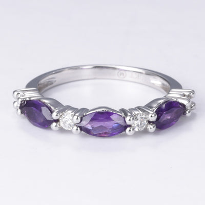 14k Amethyst and Diamond Ring | 1.04ctw, 0.18ctw | SZ 7