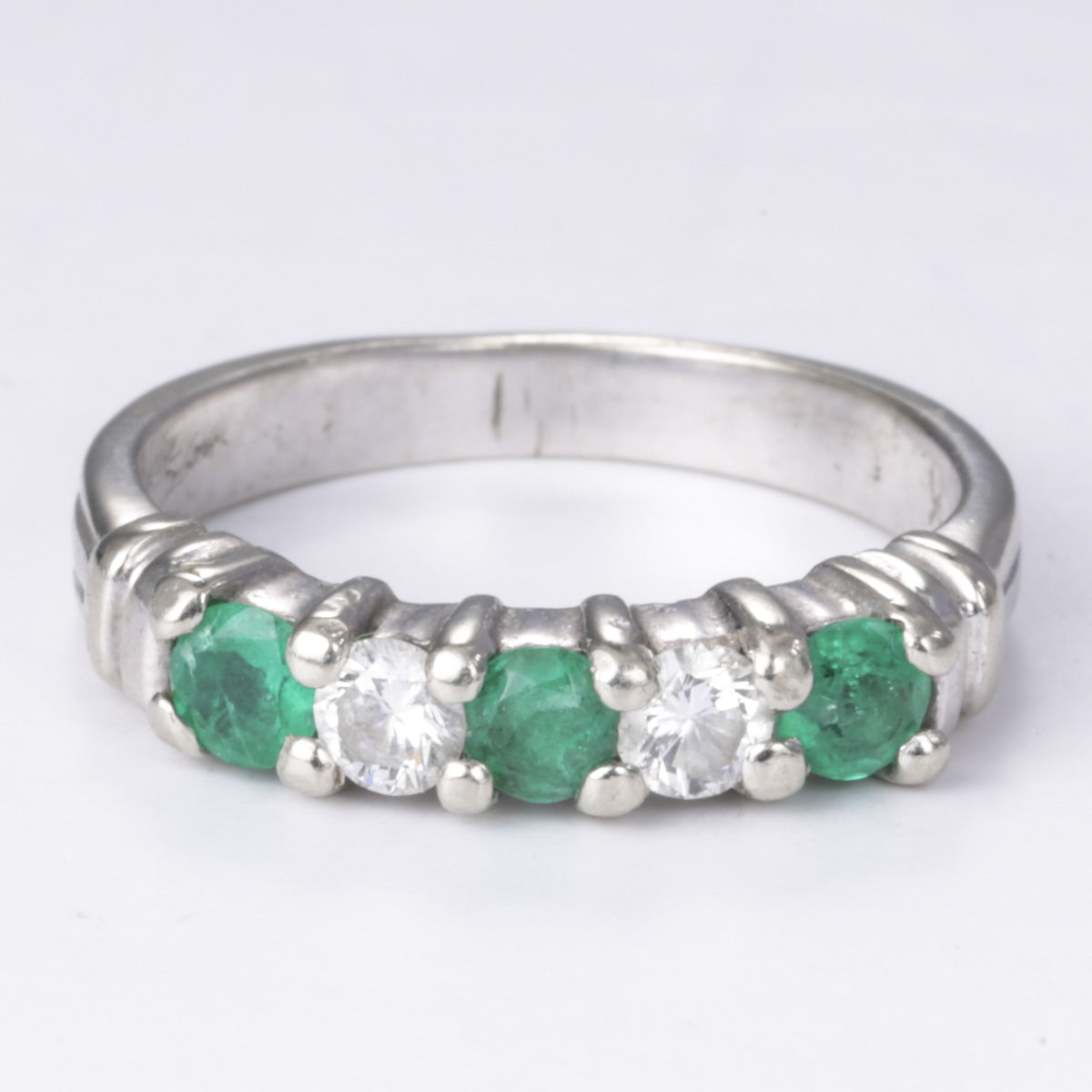 14k Emerald and Diamond Ring| 0.32ctw, 0.24ctw | SZ 5