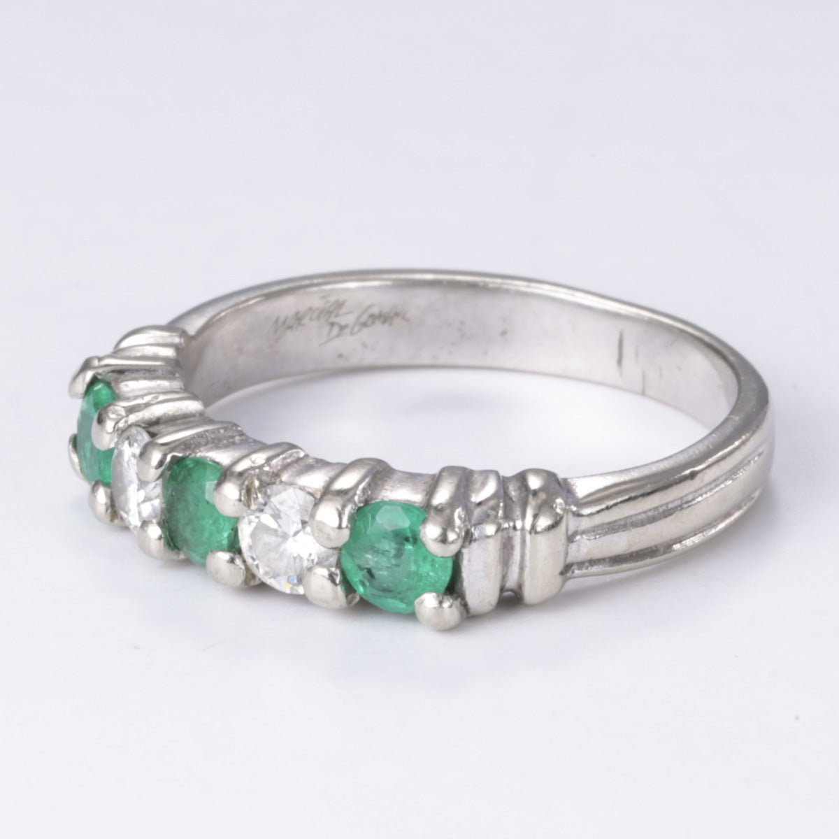 14k Emerald and Diamond Ring| 0.32ctw, 0.24ctw | SZ 5