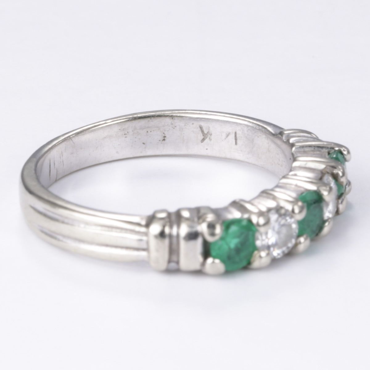 14k Emerald and Diamond Ring| 0.32ctw, 0.24ctw | SZ 5