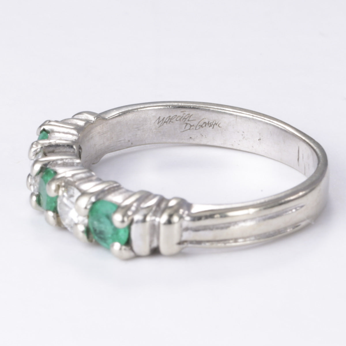 14k Emerald and Diamond Ring| 0.32ctw, 0.24ctw | SZ 5